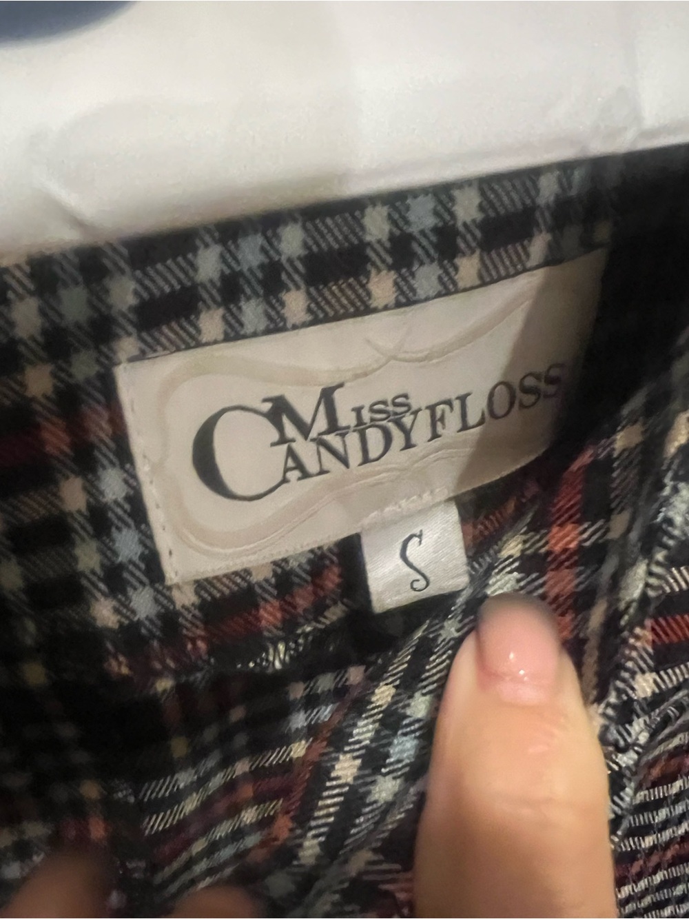 Miss Candyfloss Women's Plaid dress in Blue, White & Red